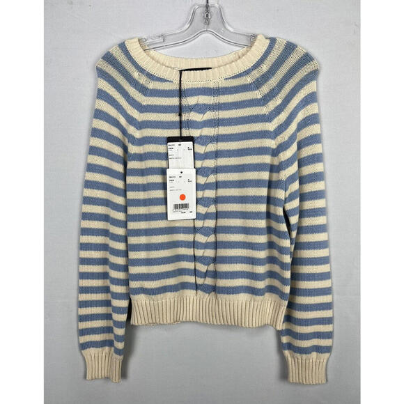 Weekend Max Mara Sweaters - Max Mara Weekend Cincin Striped Knit Sweater Blue Size M